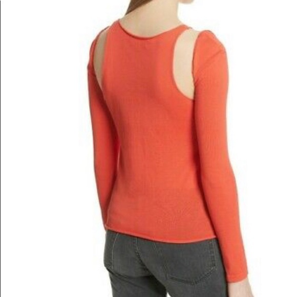 New Helmut Lang Camp Knit Top Detachable Sleeve Orange Fall Autumn 🍂 Halloween - Picture 3 of 7